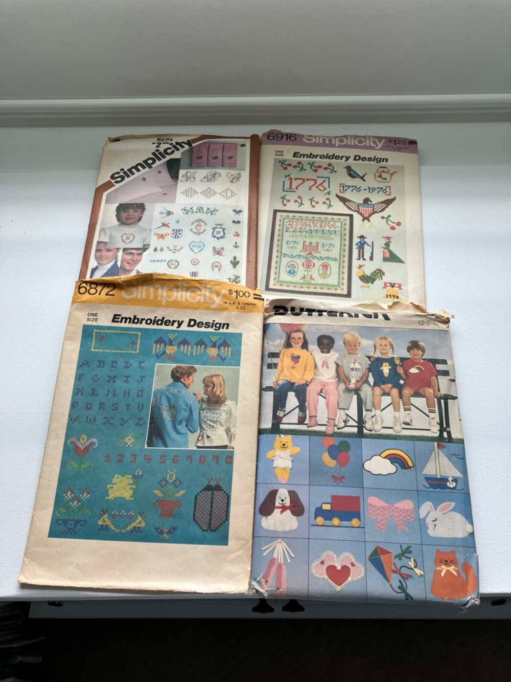Three vintage embroidery design patterns